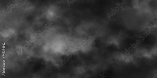 Modern Dark and Dramatic Storm Clouds Area Background. Storm background with gray clouds. Isolated white fog on the black background, smoky effect for photos and artworks. Overlay for photos.