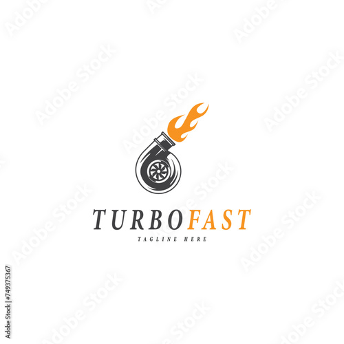 turbo fast vector logo on a white background