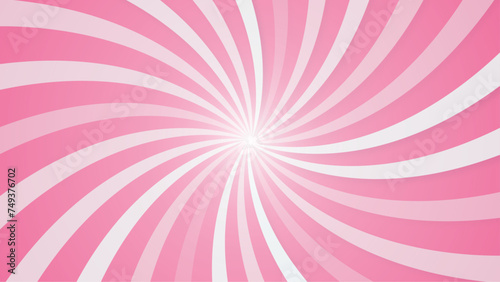 Pink popular twist rotate ray background. Colorful retro background of swirling lines