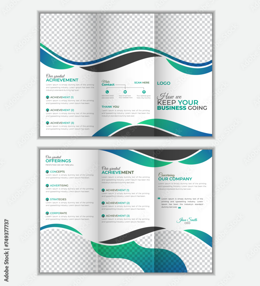 Modern and creative trifold brochure design.