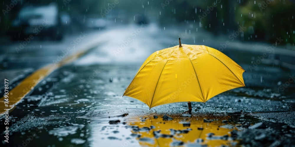 umbrella with raining concepts. protection and risk concepts, weather report 
