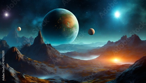 alien planet and space