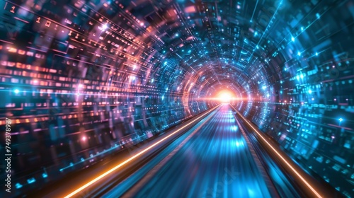 speed tunnel connection networking concept design background 