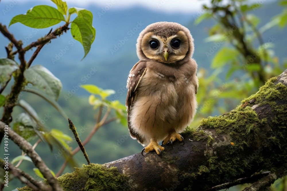 Forest Owlet perched in the Western Ghats of India Forest Owlet perched in the Western Ghats of India