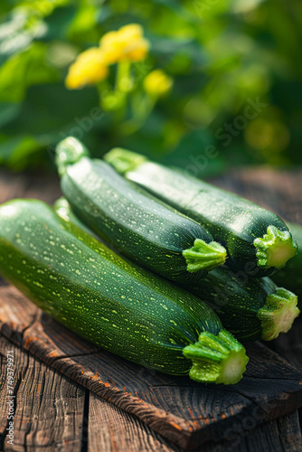 zucchini on a wooden nature background