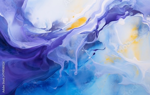 abstract blue painting on purple background