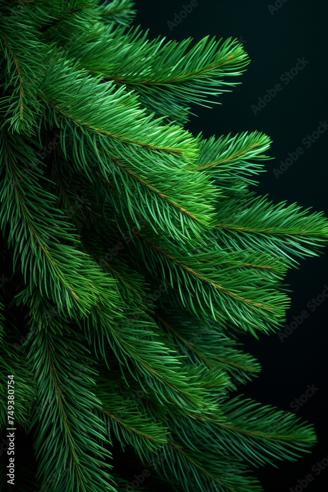 fir-tree green branches close сreated with Generative Ai