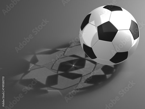 Fototapeta Naklejka Na Ścianę i Meble -  Soccer ball with shadows of the stars