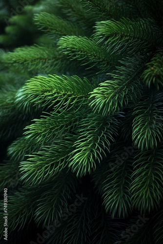 fir-tree green branches close сreated with Generative Ai