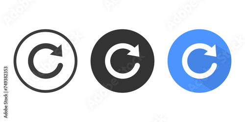 Refresh icon set. Redo symbol. Reload icon vector. Refresh symbol vector