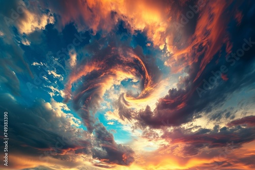 Swirling clouds in a vibrant sky © STOCKAI