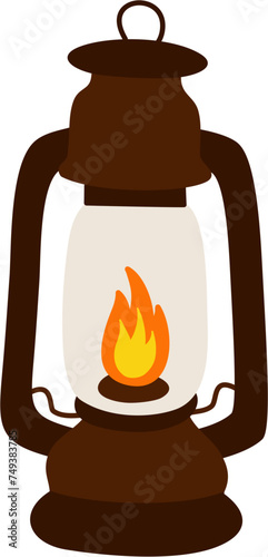 brown lantern with flame clip art preview