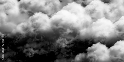 Luxury smoke on black background. White Cloud Isolated on Black Background. Good for Atmosphere Creation. White cloudiness, mist or smog overlay backgrounds. Wide sky and clouds dark tone. 
