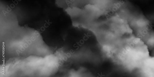 Luxury smoke on black background. White Cloud Isolated on Black Background. Good for Atmosphere Creation. White cloudiness, mist or smog overlay backgrounds. Wide sky and clouds dark tone. 