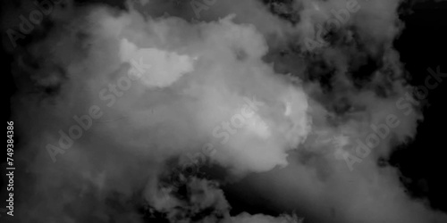 Luxury smoke on black background. White Cloud Isolated on Black Background. Good for Atmosphere Creation. White cloudiness, mist or smog overlay backgrounds. Wide sky and clouds dark tone. 
