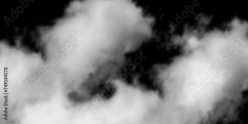 Luxury smoke on black background. White Cloud Isolated on Black Background. Good for Atmosphere Creation. White cloudiness, mist or smog overlay backgrounds. Wide sky and clouds dark tone. 
