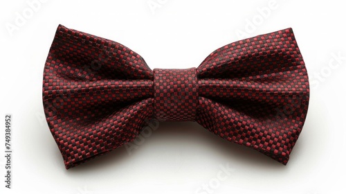 Red color bow tie isolated on white background with clipping path 