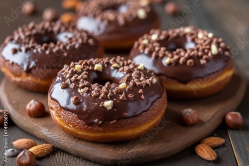 Close-up of donuts