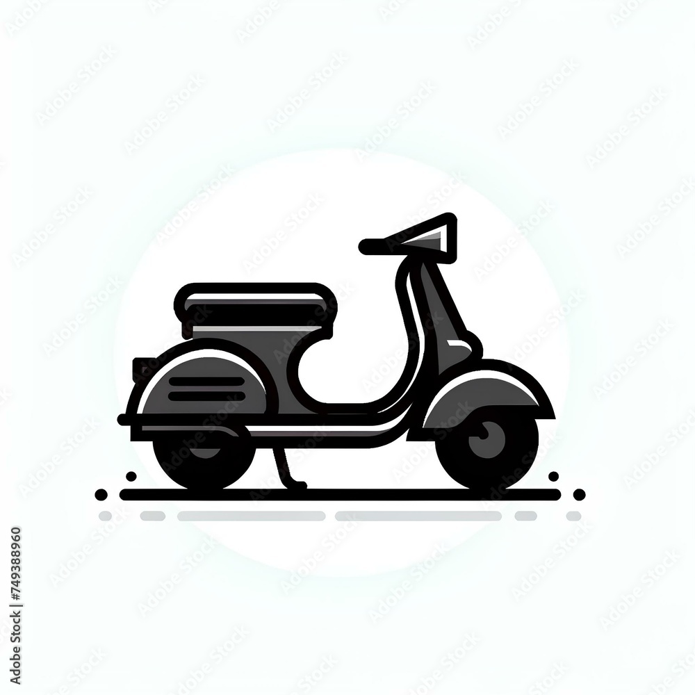 Simple Scooter Illustration White Background Simple Scooter Illustration White Background
