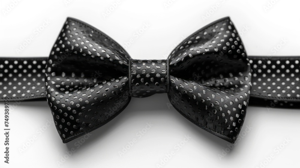 Ash Bow Tie, Black ribbon bow isolation on white background Ash Bow Tie, Black ribbon bow isolation on white background