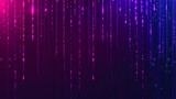 Abstract Digital Code Rain With Purple and Blue Hues