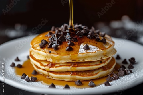 Pancakes with syrup © STOCK AI