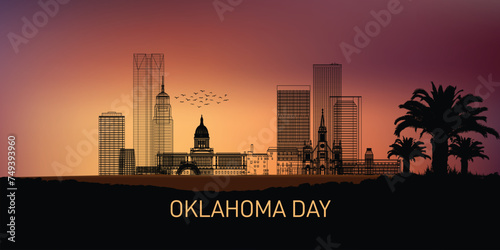 Oklahoma Day. Oklahoma Day Creative Concept Vector illustration. Oklahoma city vector illustration.  photo