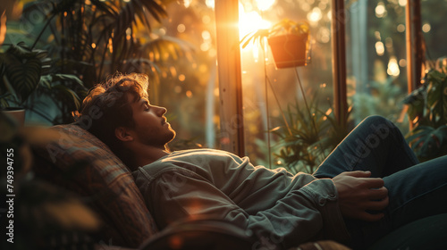 Relaxing vibes with copy space background photo