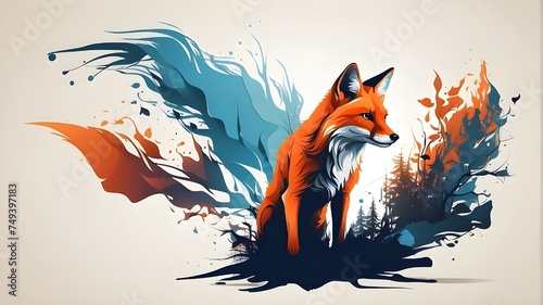 Let your imagination run wild with this unique concept of a fox silhouette, rendered in a vector style. Use it to create a visually stunning t-shirt design that will stand out from the rest.