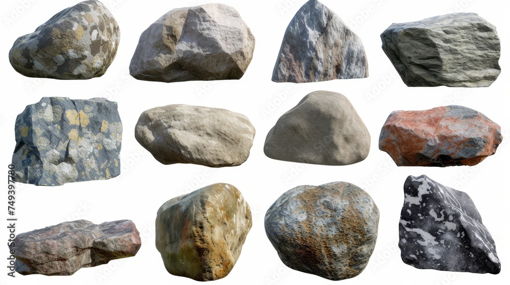Group of stones isolated on white background. Group of stones isolated on white background.