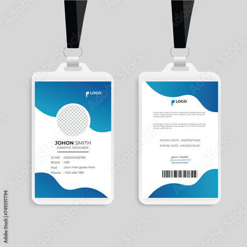 Modern and creative corporate company employee id card template design
