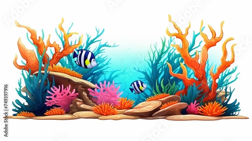 Coral reef on white isolated background