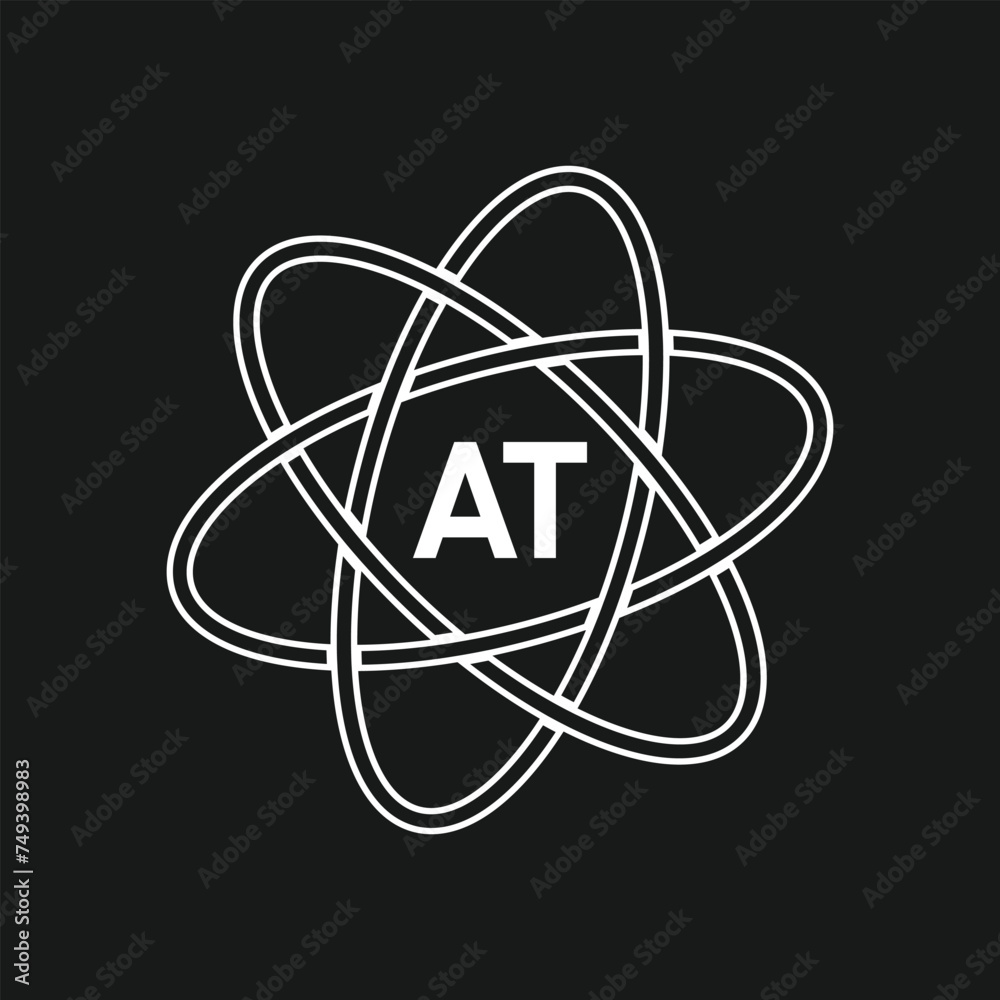 AT letter logo design on white background. AT logo. AT creative initials letter Monogram logo icon concept. AT letter design