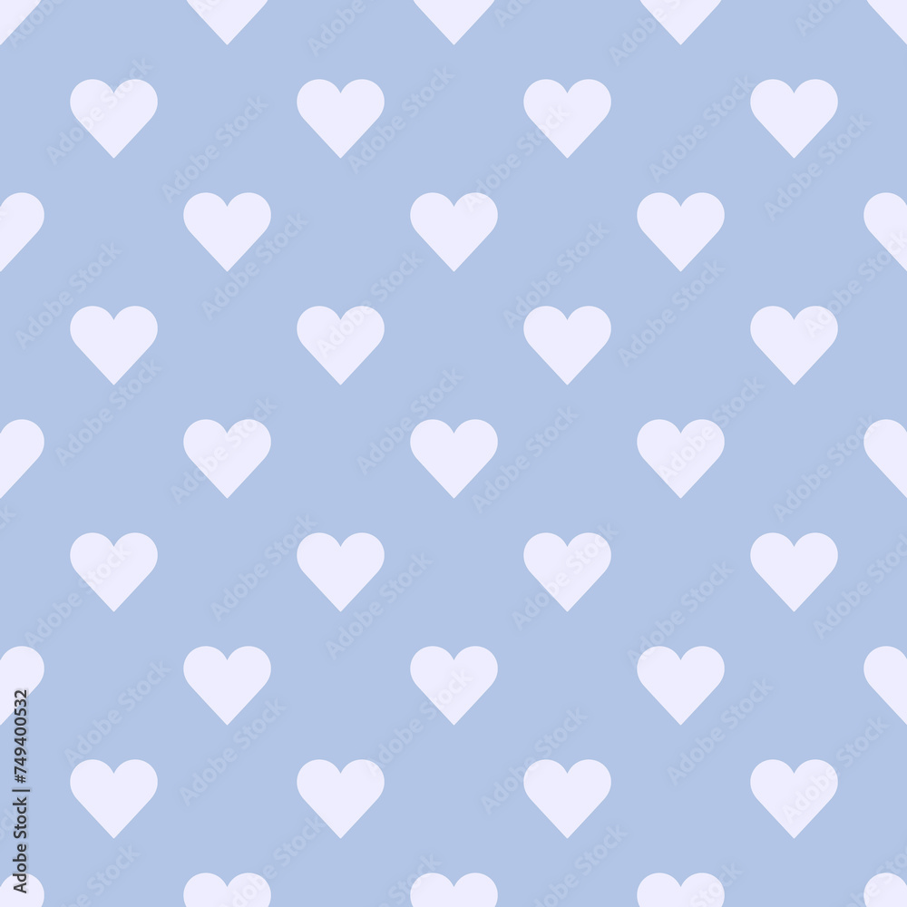 Abstract seamless blue heart pattern.Heart illustration.