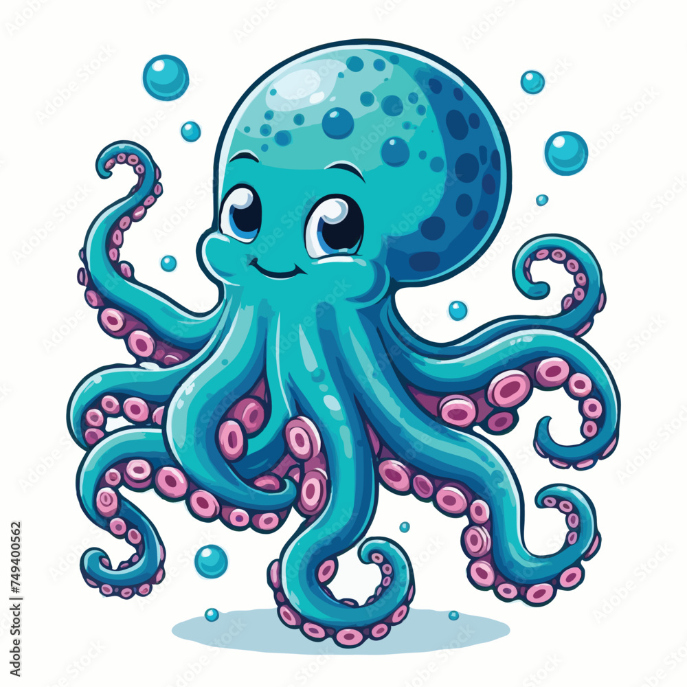 cute octopas vector on white background. cute octopas vector on white background.