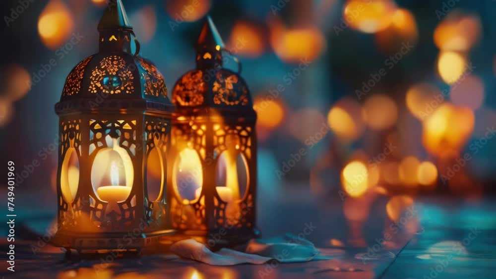 A couple of lanterns sitting on top of a table. Perfect for home decor or outdoor lighting. A couple of lanterns sitting on top of a table. Perfect for home decor or outdoor lighting.
