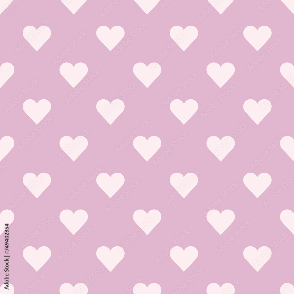 Abstract seamless pink heart pattern.Heart illustration.