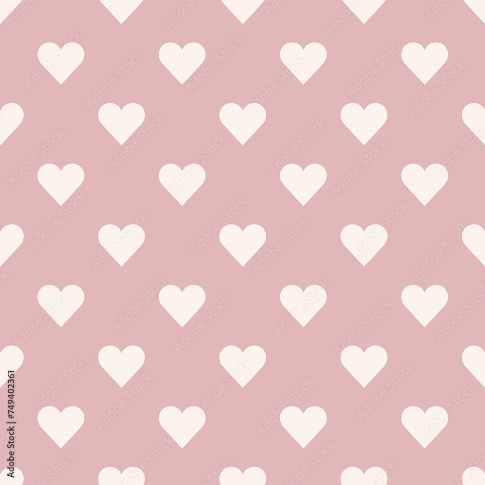 Abstract seamless pink heart pattern.Heart illustration.