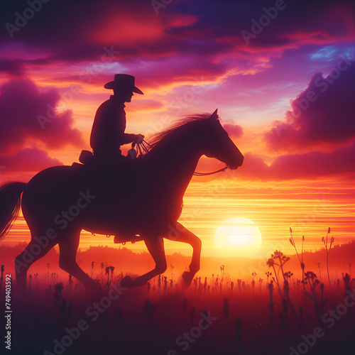 Silhouette of a Cowboy
