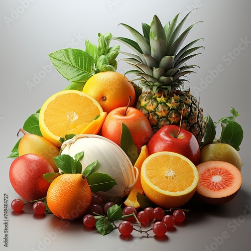 Organic Fresh Fruits and berries, Healthy eating vitamins natural nutrition concept