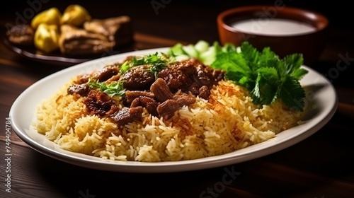Arab rice, Ramadan food in middle east usually served with tandoor lamb and Arab salad