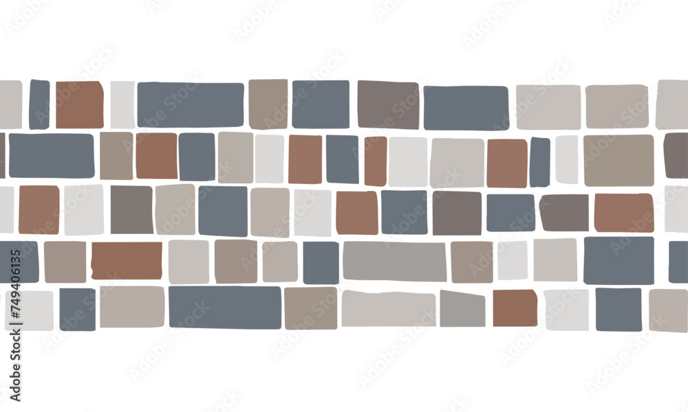 Natural stone footpath. Sandstone garden design. Vector.
