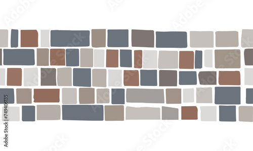 Natural stone footpath. Sandstone garden design. Vector.
