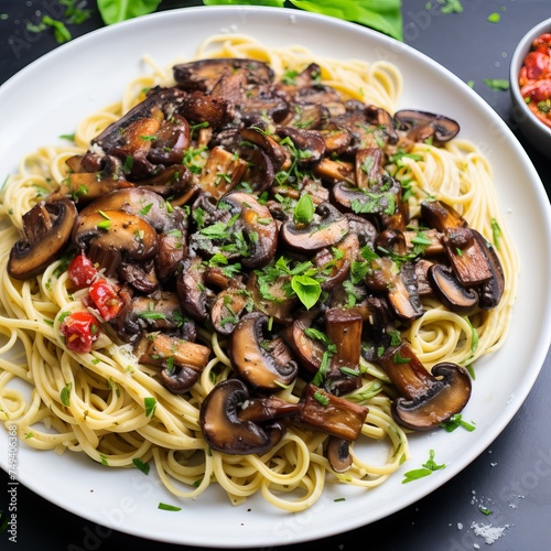 Pasta with Portobello Mushrooms.