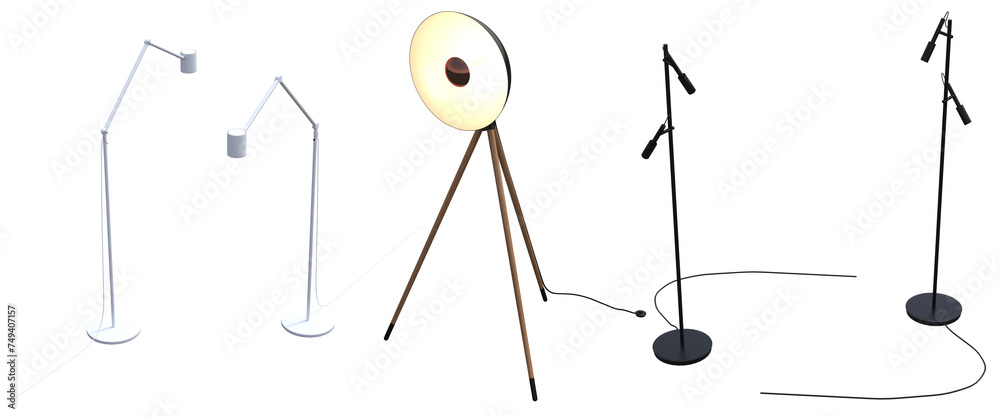 floor lamp isolated on transparent background, interior lighting, 3D illustration, cg render
floor lamp isolated on transparent background, interior lighting, 3D illustration, cg render