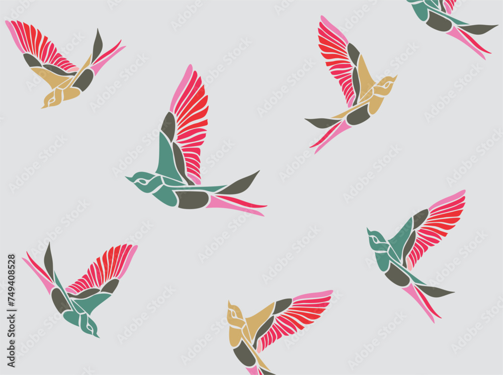 Colorful flying birds pattern Colorful flying birds pattern