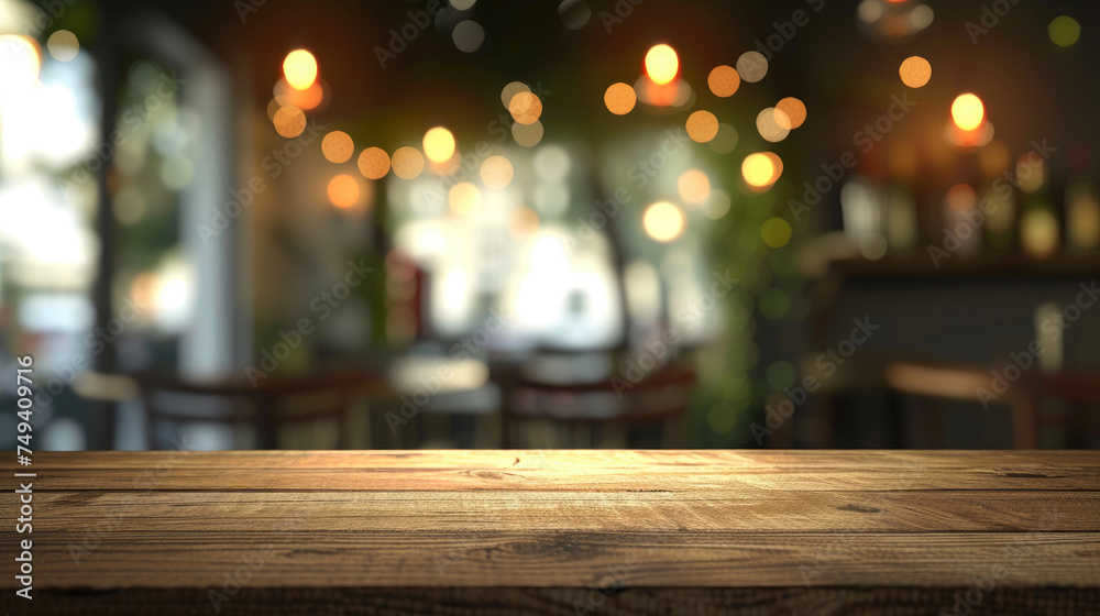 Coffeehouse Ambiance: Tabletop View with a Hazy Cafe Backdrop Coffeehouse Ambiance: Tabletop View with a Hazy Cafe Backdrop