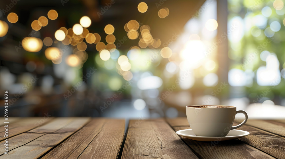 Morning Mingle: Soft Focus Cafe Background with Tabletop Scene Morning Mingle: Soft Focus Cafe Background with Tabletop Scene