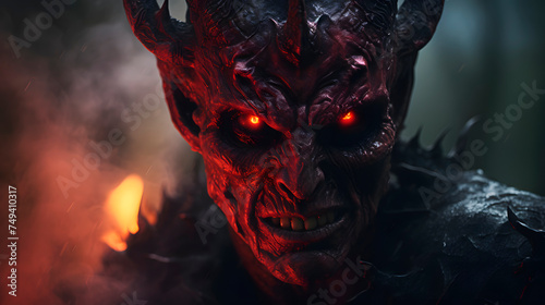 portrait of the devil, close up shot of satan photo