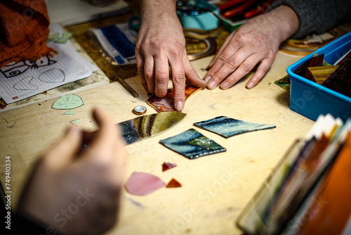 Stained glass workshop. Creative workshop.